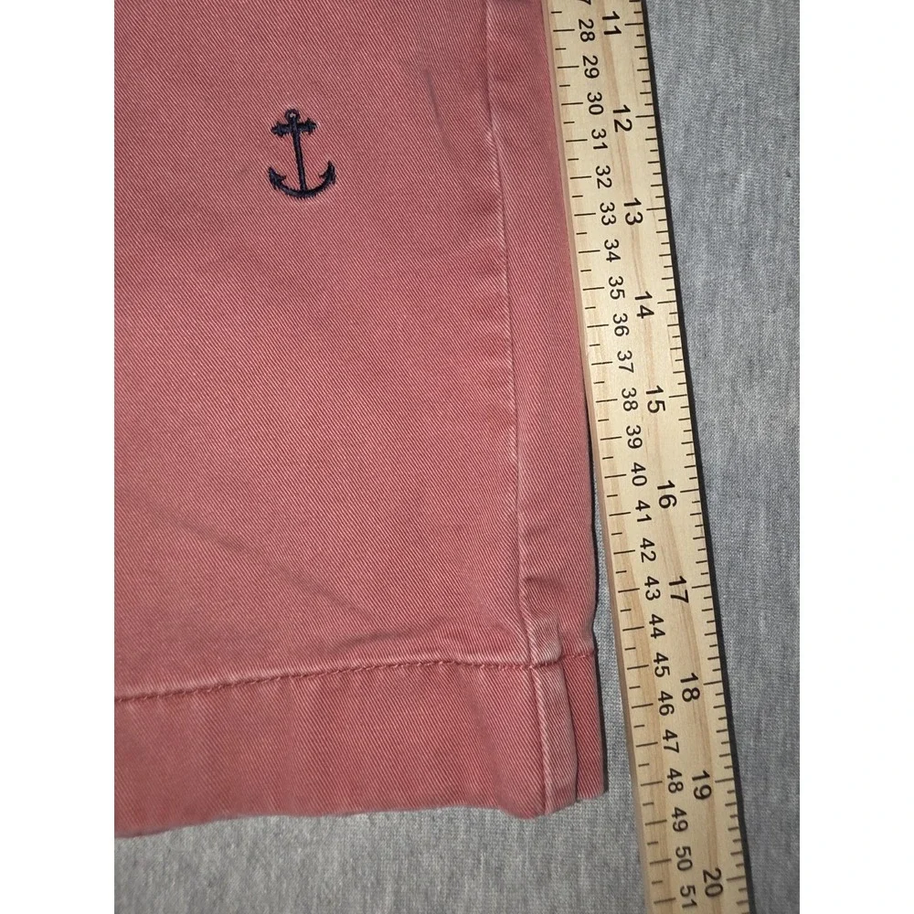 J. Crew Mens Salmon Pink Embroidered Anchor Cotton Chino Shorts Size 32